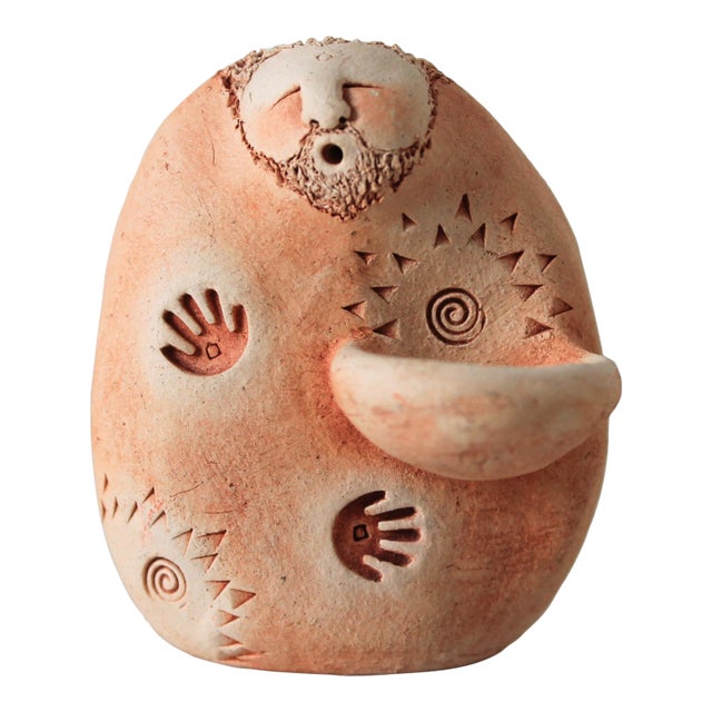 Vintage Folk Art Studio Pottery Figure Sculpture For Sale