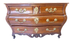 19th Century French Bordeaux Bombe Fruitwood Commode
