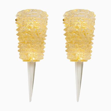 Handcrafted Clear Rostrato Murano Glass Wall Sconces by Simoeng, Set of 2 For Sale - Image 18 of 18