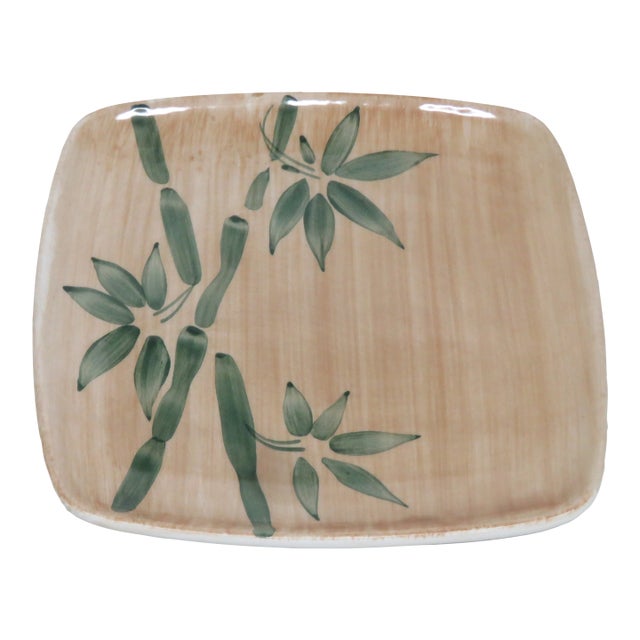 Amora Hand Painted Leaves Plate Made in Italy 4626b For Sale