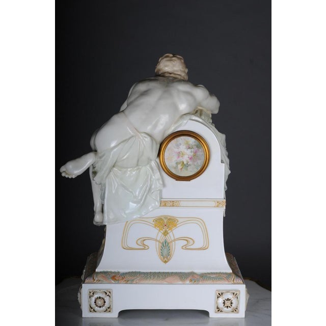 Art Nouveau Mantel Clock with Enamel and Soft Painting, 1902 For Sale - Image 6 of 18