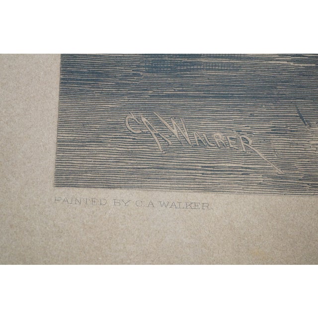 Antique c.a. Walker Evening Duck Hunt in the Canoe Panoramic Etching 33" For Sale - Image 6 of 11