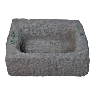 19" Inch Long Hand Chiseled Stone Trough 24-21 For Sale
