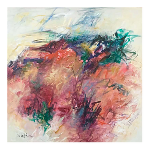 Mary Lou Siefker, Acrylic on Canvas Titled: To Jump and Run and Play.