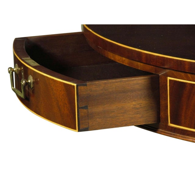 Mid 20th Century Regency Style Inlaid Drum Table For Sale - Image 5 of 9