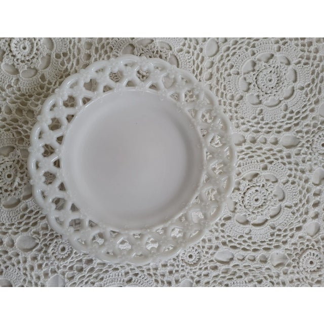 1960s Decorative Lace Milk Glass Plate For Sale In Baltimore - Image 6 of 6
