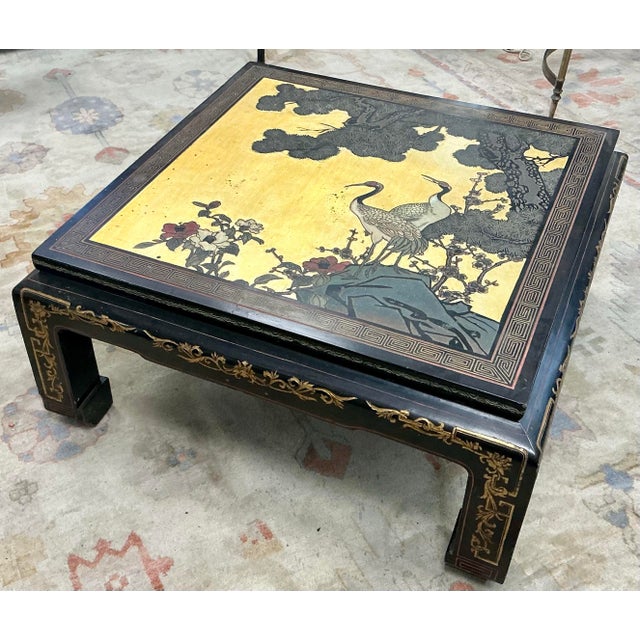 Chinoiserie Vintage Chinese Laquer Coffee Table For Sale - Image 3 of 12