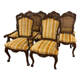 1970s Karges Louis XV-Style Carved Walnut Dining Chairs — Set of 10 For Sale