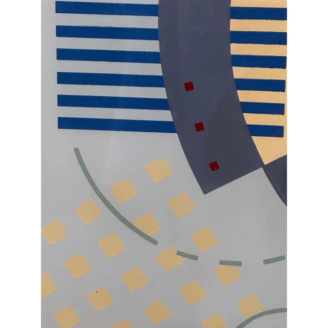 Ink Blue "Shapes of Der Strand" Hard Edge Lithograph For Sale - Image 8 of 10