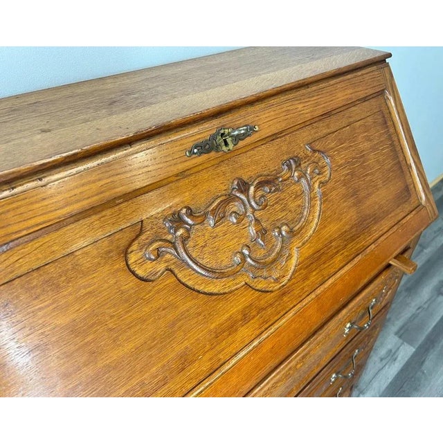 Vintage French Oak Secretaire For Sale - Image 10 of 14