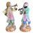 Pair of Vintage Hand-Painted Porcelain Singerie Monkey Musician Figurines For Sale