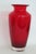 Mid-Century Modern Hand Blown Ruby Red Tall Vase With Flared Opening and Clear Base 5084b For Sale - Image 3 of 11