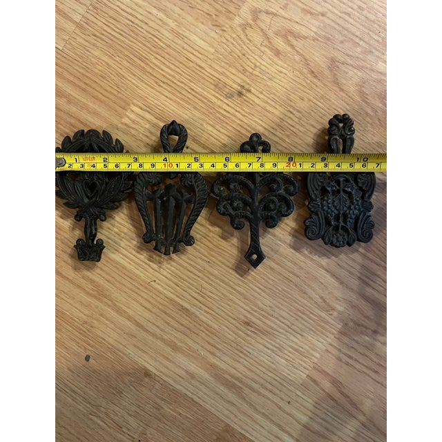Metal Antique Cast Iron Mini Trivets- Set of 4 For Sale - Image 7 of 11