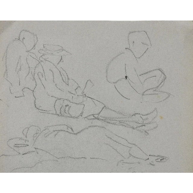 Figurative Vintage Figural Studies Pencil Drawing For Sale - Image 3 of 3