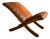 Mid-Century Wood and Leather Stool, Europe, 1970s For Sale