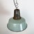 Industrial Petrol Enamel Factory Lamp with Cast Iron Top, 1960s For Sale - Image 6 of 18
