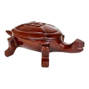 1950's Haitian Hand Carved Mahogany Turtle Trinket Box