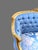 1950s French Louis XVI Blue Damask Gold Beech Settee For Sale - Image 11 of 12