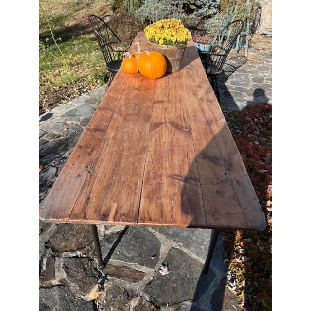 Early 20th Century Early 20th Century Pine Feast/Harvest/Library Table For Sale - Image 5 of 10