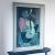 Mid-Century Oil Painting Depicting Musician Guitar by Leonard (Len) Poteshman, Framed Late California based artist (1925 -...