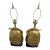 1960s E.F. Chapman Dorothy Draper Style Draped Brass Swan Lamps Pair For Sale