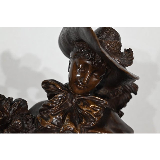 Black A. Gaudez, L’élégante et son chien, 19th Century, Bronze For Sale - Image 8 of 18
