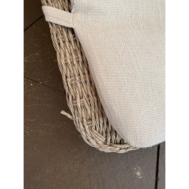 Wood Wicker Chaise For Sale - Image 7 of 9