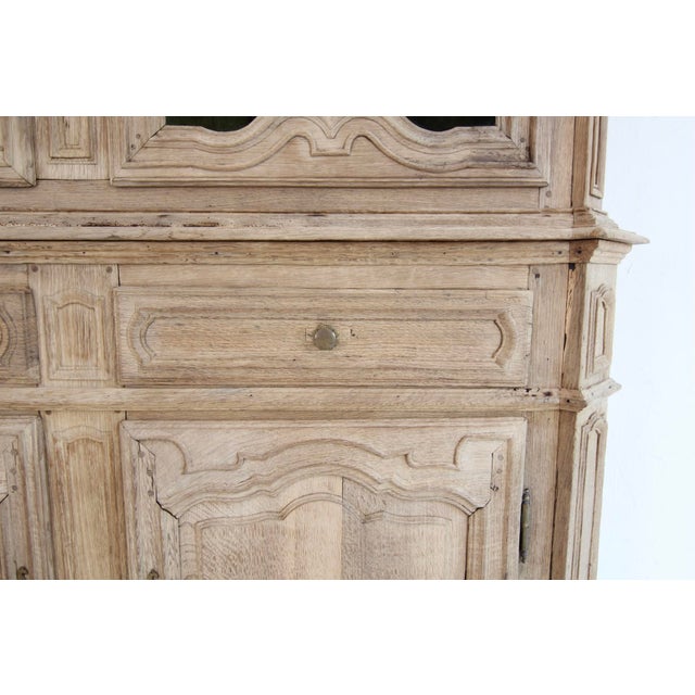 18th Century Provincial Buffet À Deux Corps Cabinet in Bleached Oak For Sale - Image 16 of 18