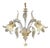 Italian Clear and Gold-Leaf Wall Sconce with Flowers and Leaves Murano Glass by Simoeng For Sale