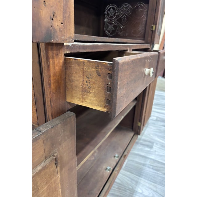 Antique C. 1870-1900 American Primitive Country Pie Safe Cupboard For Sale In Kansas City - Image 6 of 10