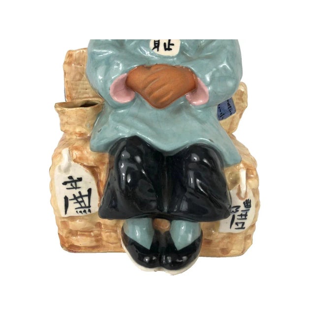 Mid Century 40's Asian Chinese Boy Ceramic Planter Holder McCarty Bros VGC For Sale - Image 4 of 7