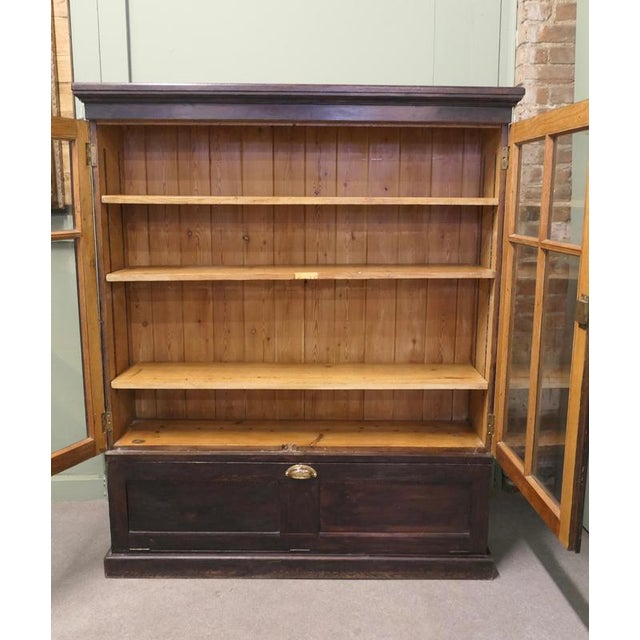 Wood Glazed Bookcase in Oak For Sale - Image 7 of 8