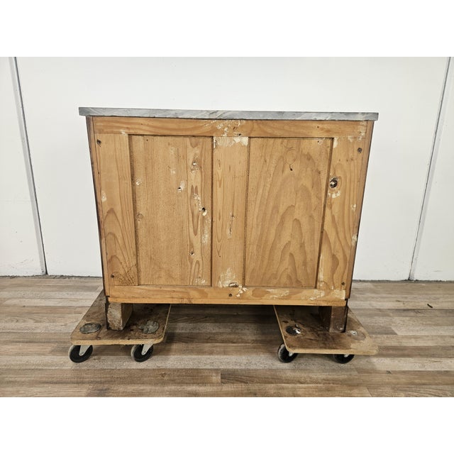 Art Deco Sideboard in Mahogany Feather with Marble Top and Brass Handles, 1940 For Sale - Image 18 of 18