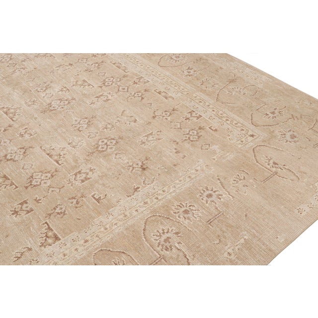 2010s Rug & Kilim’s Oushak Style Oversized Rug in Beige-Brown All Over Pattern For Sale - Image 5 of 7