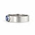 Modern Bezel Set Oval Sapphire Wide Matte Band Silver, Gold, Size 10 For Sale - Image 3 of 6