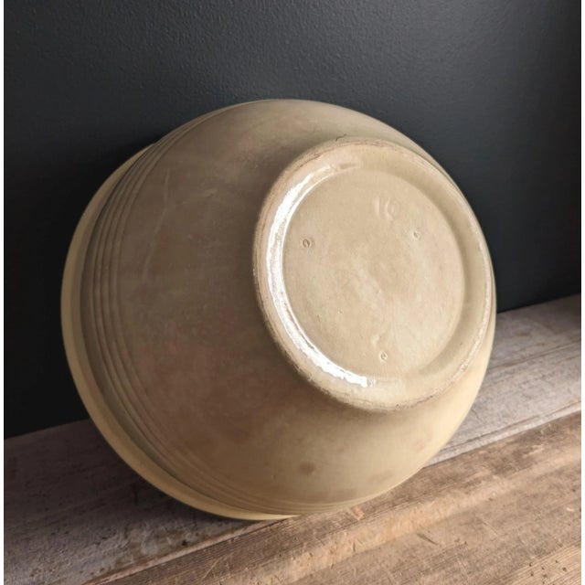 Large Antique Stoneware Crockery Style Mixing Bowl For Sale - Image 10 of 12