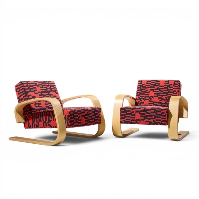 Alvar Aalto Armchair 400 Tank Mid Century Bentwood Lounge Chairs - Pair Each chair measures: 30 wide x 33 deep x 26.25...