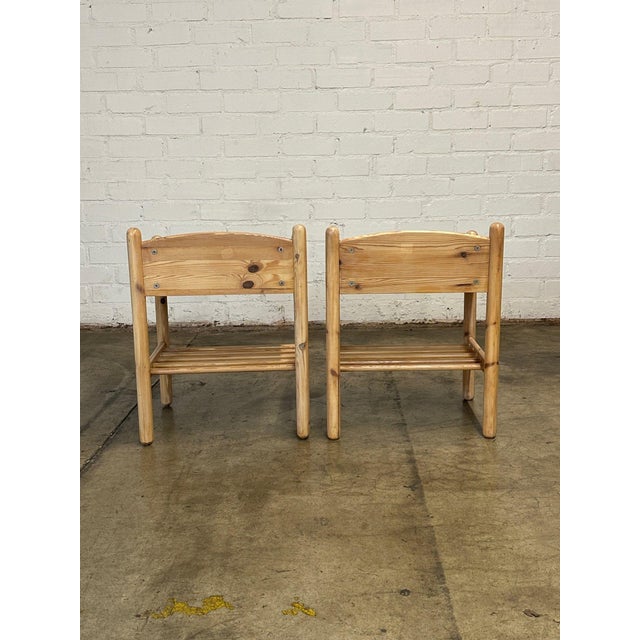 1990s White Washed Pine Nightstands- Pair For Sale - Image 10 of 12