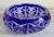 1960s Vintage Cobalt Blue Cut-to-Clear Crystal Ashtray – Geometric Starburst Design – 8" For Sale - Image 5 of 16