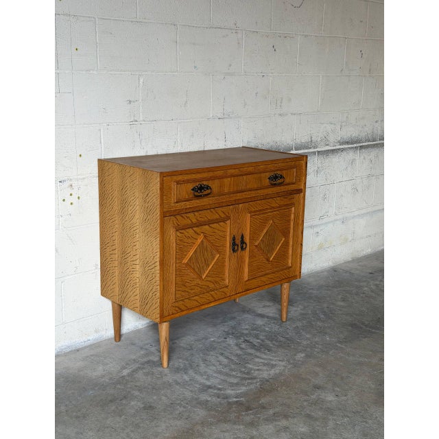 Mid-Century Modern Oak Storage Cabinet With Doors Swedish Mid-Century Modern 1960s For Sale - Image 3 of 12