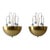1940s Pair of Mid-Century Brass Sconces With Pierced Star Shades and Crystal Drops in the Manner of Paavo Tynell For Sale