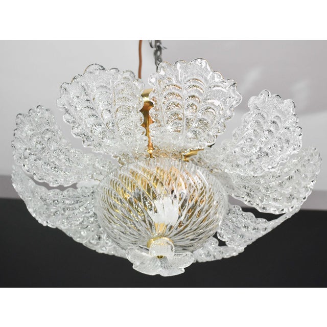 Charming Transparent Murano Glass Leave Ceiling Light or Chandelier, 1970s For Sale - Image 12 of 14
