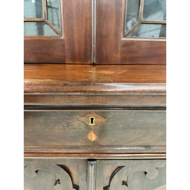 19th Century Two Piece Butlers Desk Secretary Cabinet For Sale - Image 4 of 6