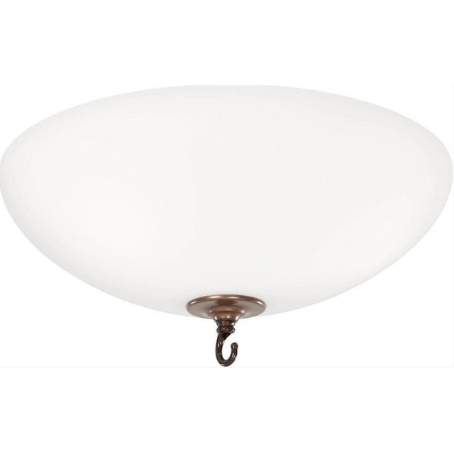 Stävie Ceiling Lamp in Oxide Brass and Matte White Glass For Sale - Image 3 of 5
