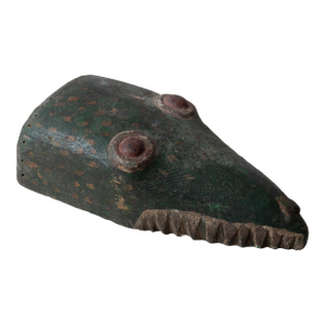 Antique Carved Polychrome Crocodile Puppet