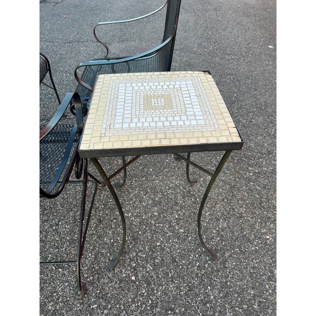 Black Vintage Woodard Conversation Set 4 Rockers, Ottoman, 3 Side Tables,Attributed For Sale - Image 8 of 8