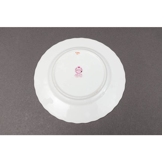 Late 20th Century Late 20th Century Minton England Tiffany S600 Gold Laurel Light Blue Bread & Butter Plates- Set of 6 For Sale - Image 5 of 6