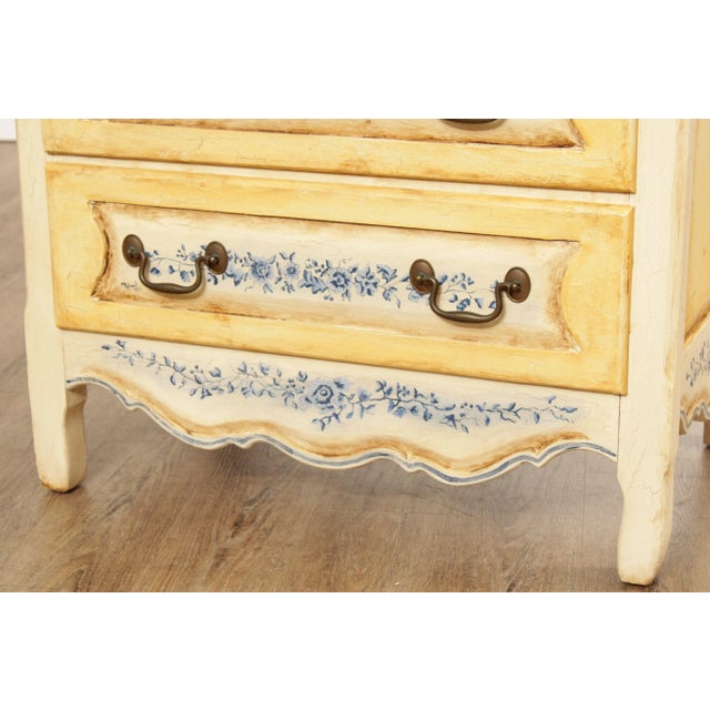 1990s Habersham Plantation Country French Style Paint Decorated Chest of Drawers For Sale - Image 9 of 13
