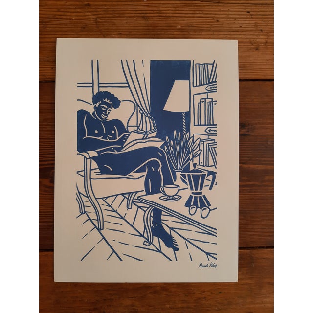 Mid-Century Modern French Male Graphic Art Maud Peloq For Sale - Image 3 of 3