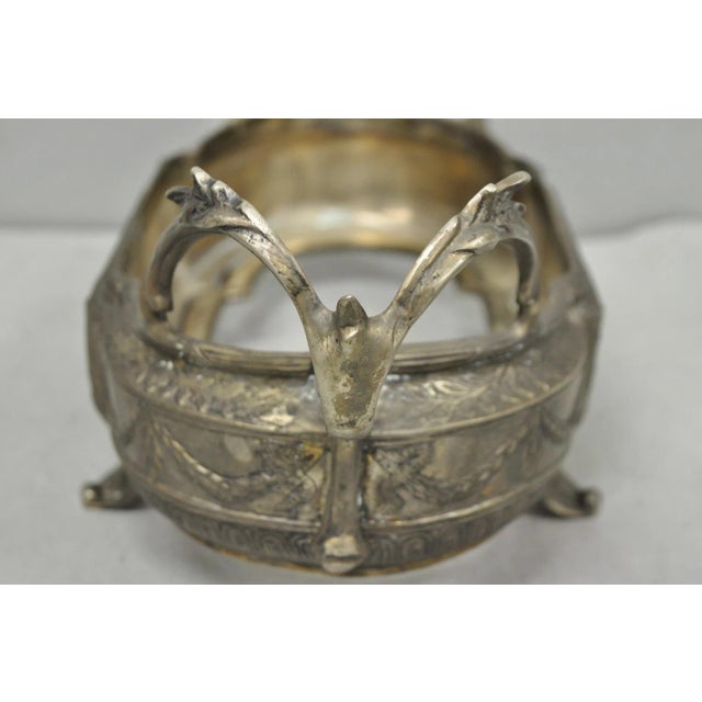 Vintage French Louis XVI Baroque Style Bronze Planter Centerpiece Bowl Dish For Sale - Image 11 of 18